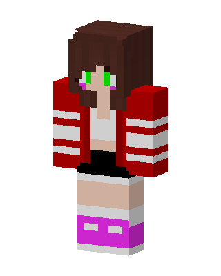 Red Jacket Girl skin, 3D preview
