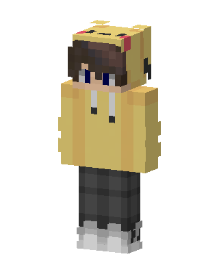 Pikachu Hoodie Boy skin, 3D preview
