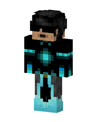 Cyan Tech Hero skin, 3D preview
