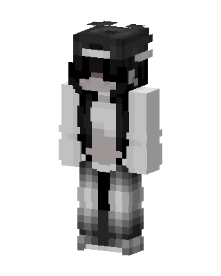 Gray Emo Girl skin, 3D preview