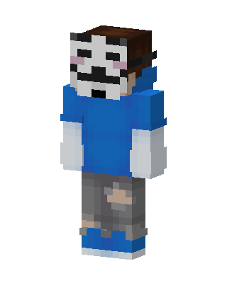 Masked Blue Hoodie skin, 3D preview