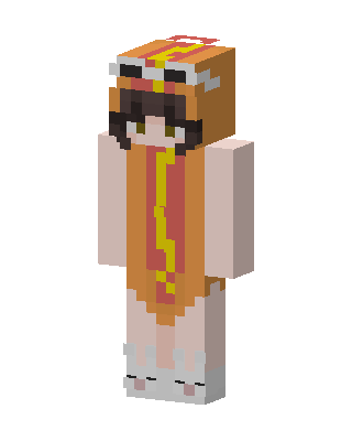 Orange Costume Girl skin, 3D preview