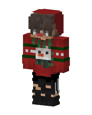 Red Holiday Boy skin, 3D preview
