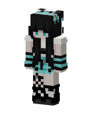 Black Anime Girl skin, 3D preview
