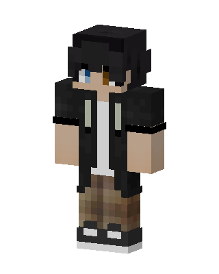 Heterochromia Hoodie Boy skin, 3D preview