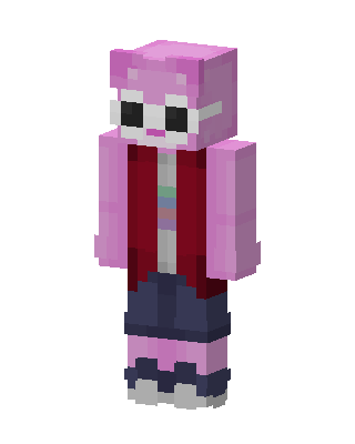 Pink Hoodie Bear skin, 3D preview