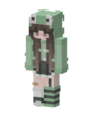 Frog Hoodie Girl skin, 3D preview