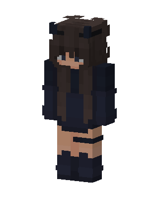 Navy Horned Girl skin, 3D preview