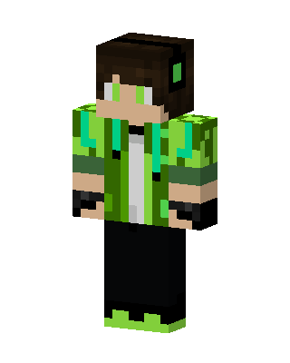 Green Glowing Gamer Boy Minecraft green skin