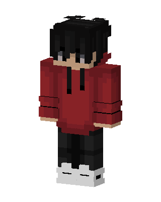 Red Hoodie Boy Minecraft skin