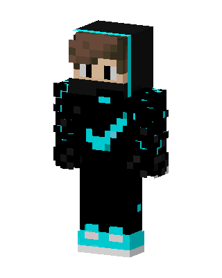 Cyan Tech Hoodie skin, 3D preview