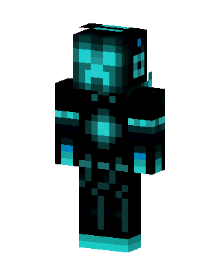 Cyan Creeper skin, 3D preview