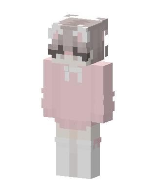 Pink Hoodie Kitty skin, 3D preview