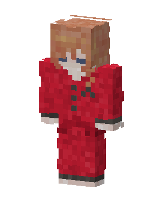 Red Holiday Girl skin, 3D preview