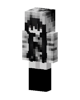 Monochrome Hoodie Girl skin, 3D preview