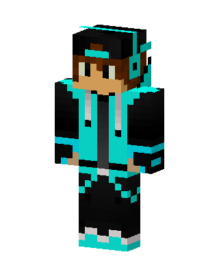 Cyan Hoodie Gamer skin, 3D preview