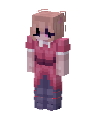 Pink Dress Girl skin, 3D preview