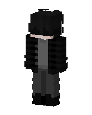Dark Hoodie Boy skin, 3D preview