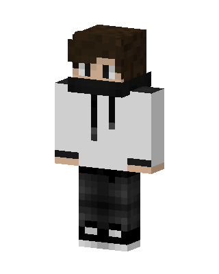 White Hoodie Boy skin, 3D preview