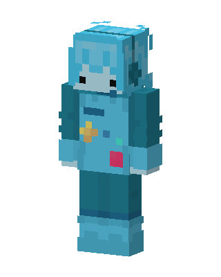 Blue Hoodie Kid skin, 3D preview