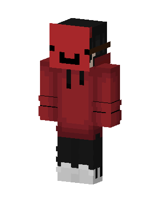 Red Smiley Hoodie skin, 3D preview