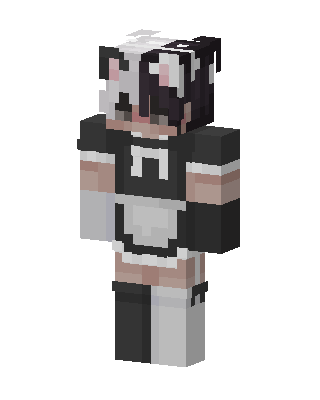 Maid Panda Cat skin, 3D preview