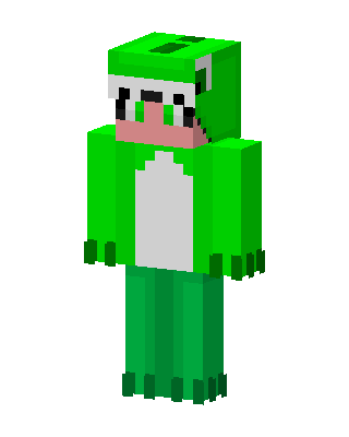 Green Dino Onesie skin, 3D preview