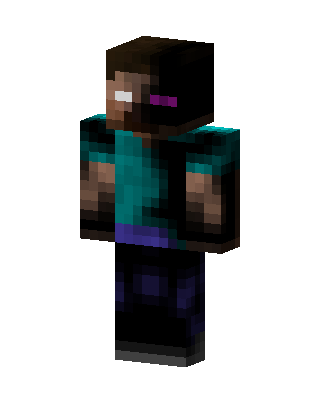 Enderman Steve skin, 3D preview