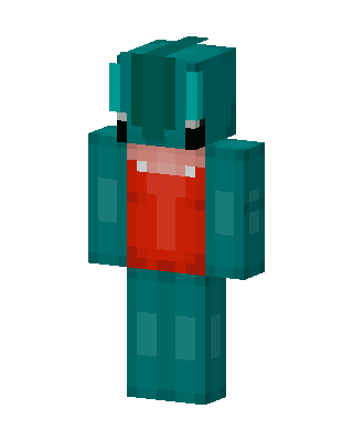 Teal Gator Hoodie skin, 3D preview