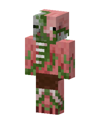 Zombie Pigman skin, 3D preview