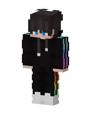 Rainbow Stripe Hoodie skin, 3D preview
