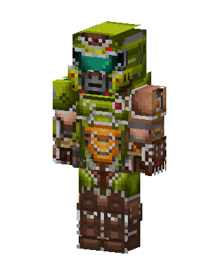 Green Masked Warrior Boy skin, 3D preview