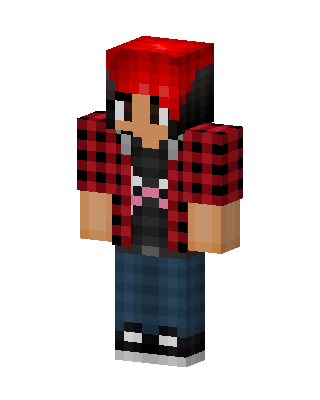 Plaid Beanie Girl skin, 3D preview