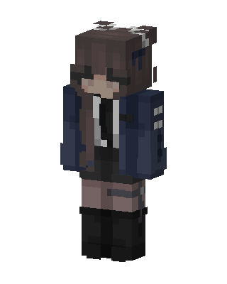 Navy Jacket Girl skin, 3D preview