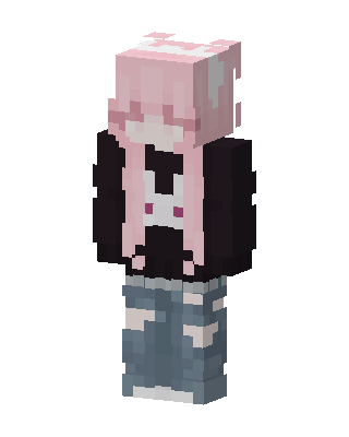 Pink Hoodie Girl skin, 3D preview