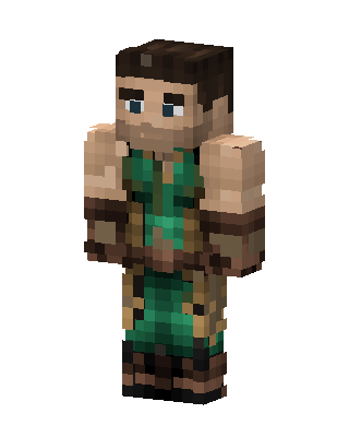 Green Hero Boy skin, 3D preview