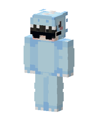 Blue Dino Onesie skin, 3D preview