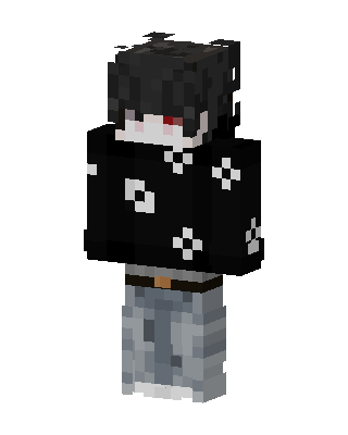 Black Emo Boy skin, 3D preview