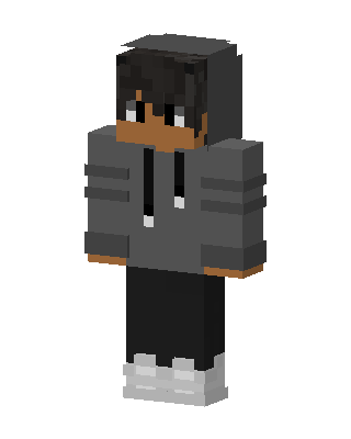 Gray Hoodie Boy skin, 3D preview