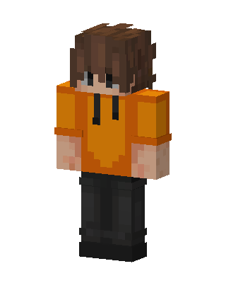 Orange Hoodie Boy skin, 3D preview