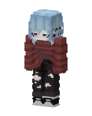 Blue Hair Grunge skin, 3D preview
