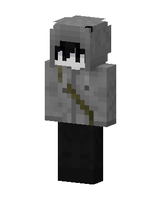 Gray Hoodie Boy skin, 3D preview