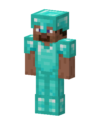 Diamond Armor Steve skin, 3D preview