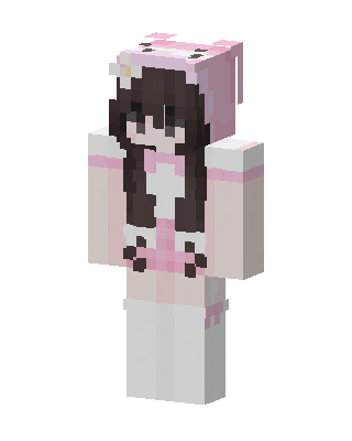 White Anime Girl skin, 3D preview