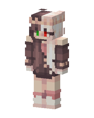Heterochromia Hoodie Girl skin, 3D preview