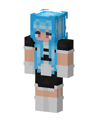 Blue Anime Girl skin, 3D preview