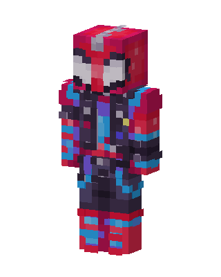 Red Masked Hero Boy skin, 3D preview