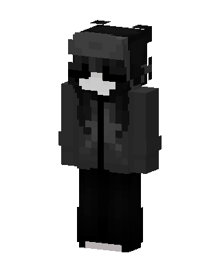 Monochrome Hoodie Girl skin, 3D preview