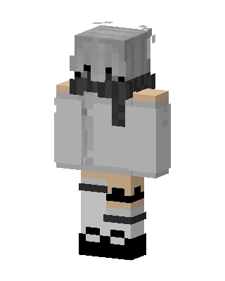 Gray Hoodie Girl skin, 3D preview