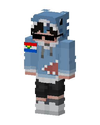 Shark Hoodie Kid skin, 3D preview